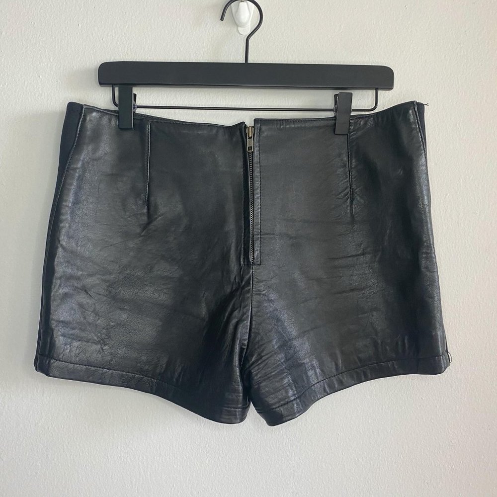 Faux Leather Biker Shorts